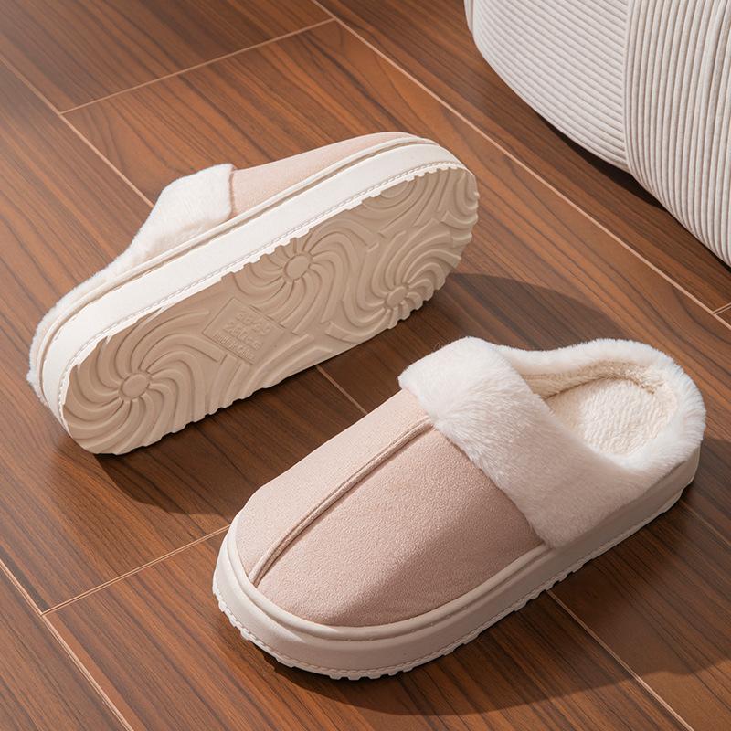 Plush Cotton Mop Thickened Winter Home Fleece Can Be Worn Outside Warm Couple Slippers Cotton Slippers