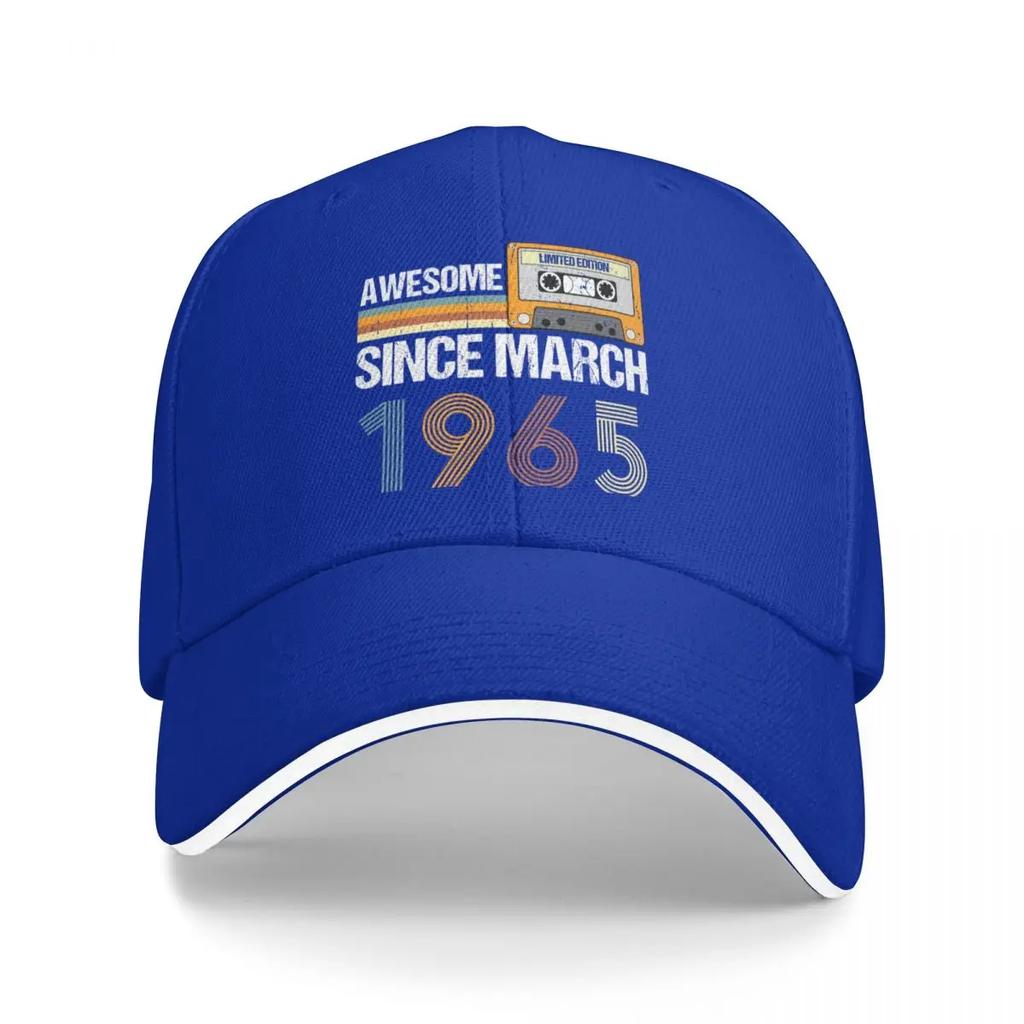 Awesome Since March 1965 58th Birthday Gifts 58 Years Old Gifts Baseball Cap tea Hat Vintage Elegant Women's Hats Men's