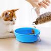 Foldable Pet Bowl, Portable Slow Feeder Bowl with Suction Cups, Non-Slip Silicone Collapsible Food Bowl for Cats Dogs