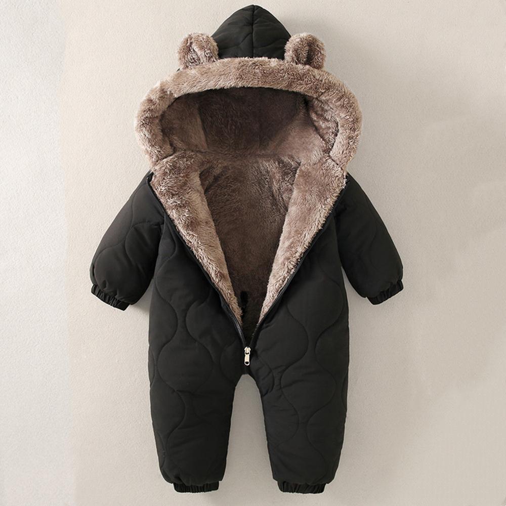 Autumn Winter Baby Girl Clothes Snowsuit Plus Velvet Thick Baby Boy Jumpsuit 0-3 Years Romper Boy Overalls Toddler Coat