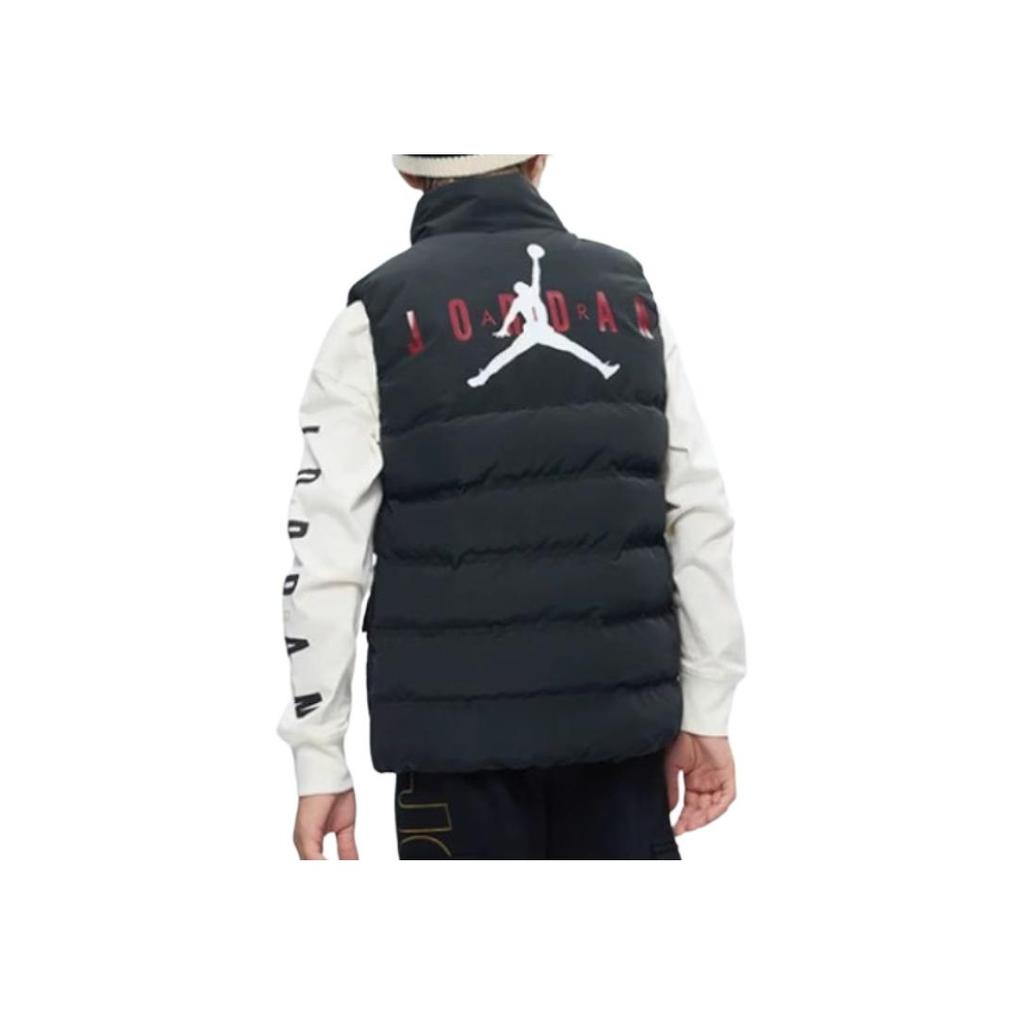 Jordan Einfarbige Stehkragen Ärmellose Weste Kinderwesten Schwarz JD2342004GS-003