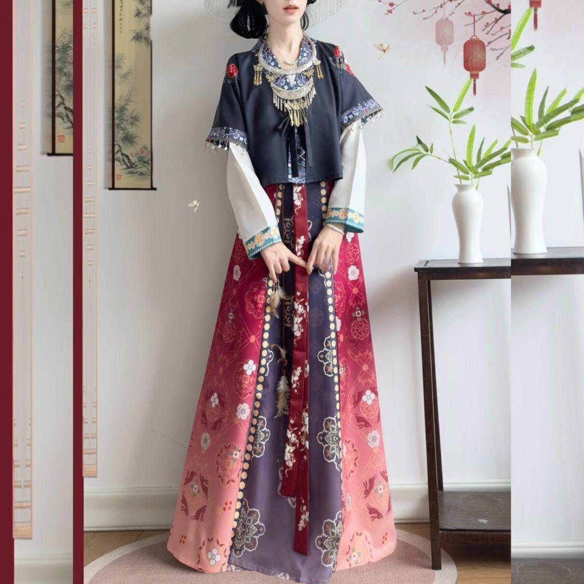 Chinese Tang Dynasty Beizi Hanfu Set