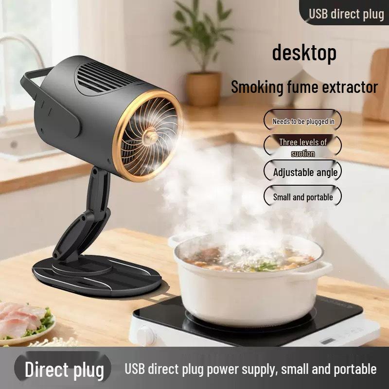 Desktop Foldable Range Hood: Three-Speed, High Suction, Deodorizing, Filtering for Outdoor Barbecue and Hot Pot.