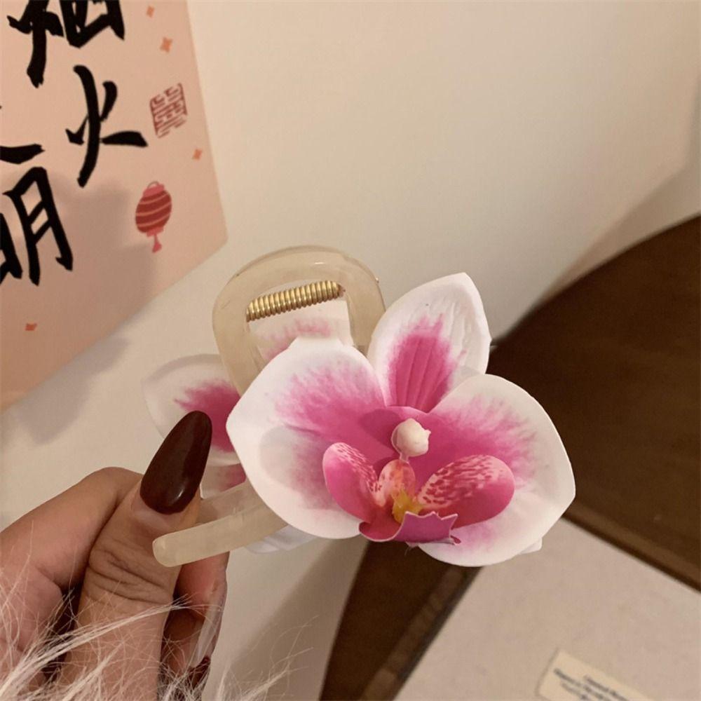 Cloth Flower Hair Claw Bohemia Barrettes Large Shark Clip Creative Orchid Hair Clip  Daily