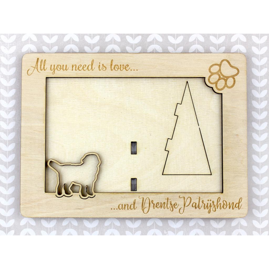 Drentse Patrijshond, Drentsche Patrijshond – Photo frame, engraved wooden frame | Art-Dog