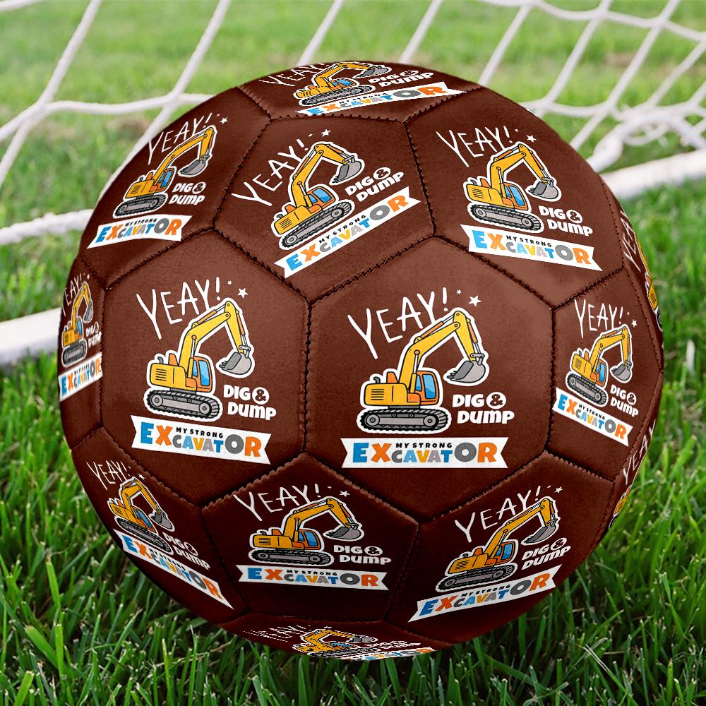 Excavator Theme Size 5 Soccer Ball, Suitable for Both Indoor and Outdoor Matches, a Gift Suitable for Everyone.