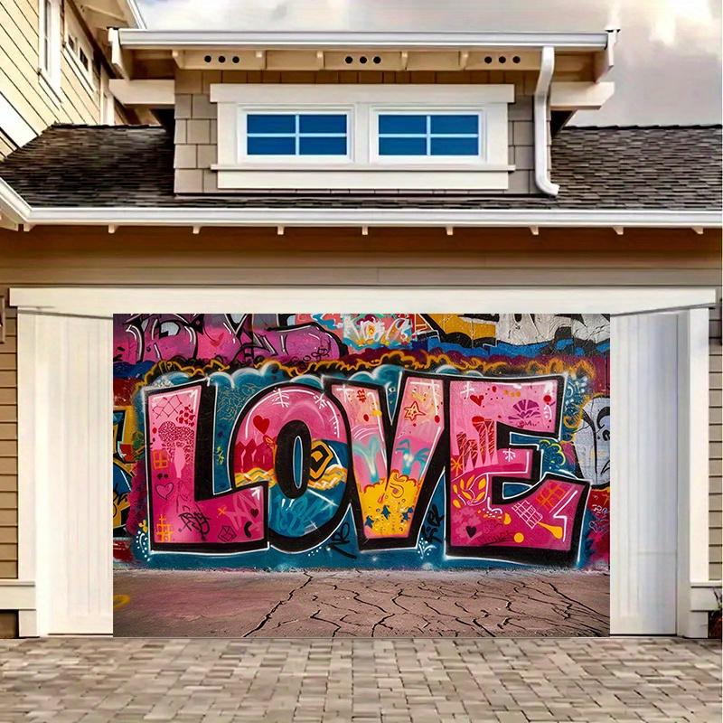 A large-format graffiti love wall art banner 75 grams per square meter polyester 100% polyester