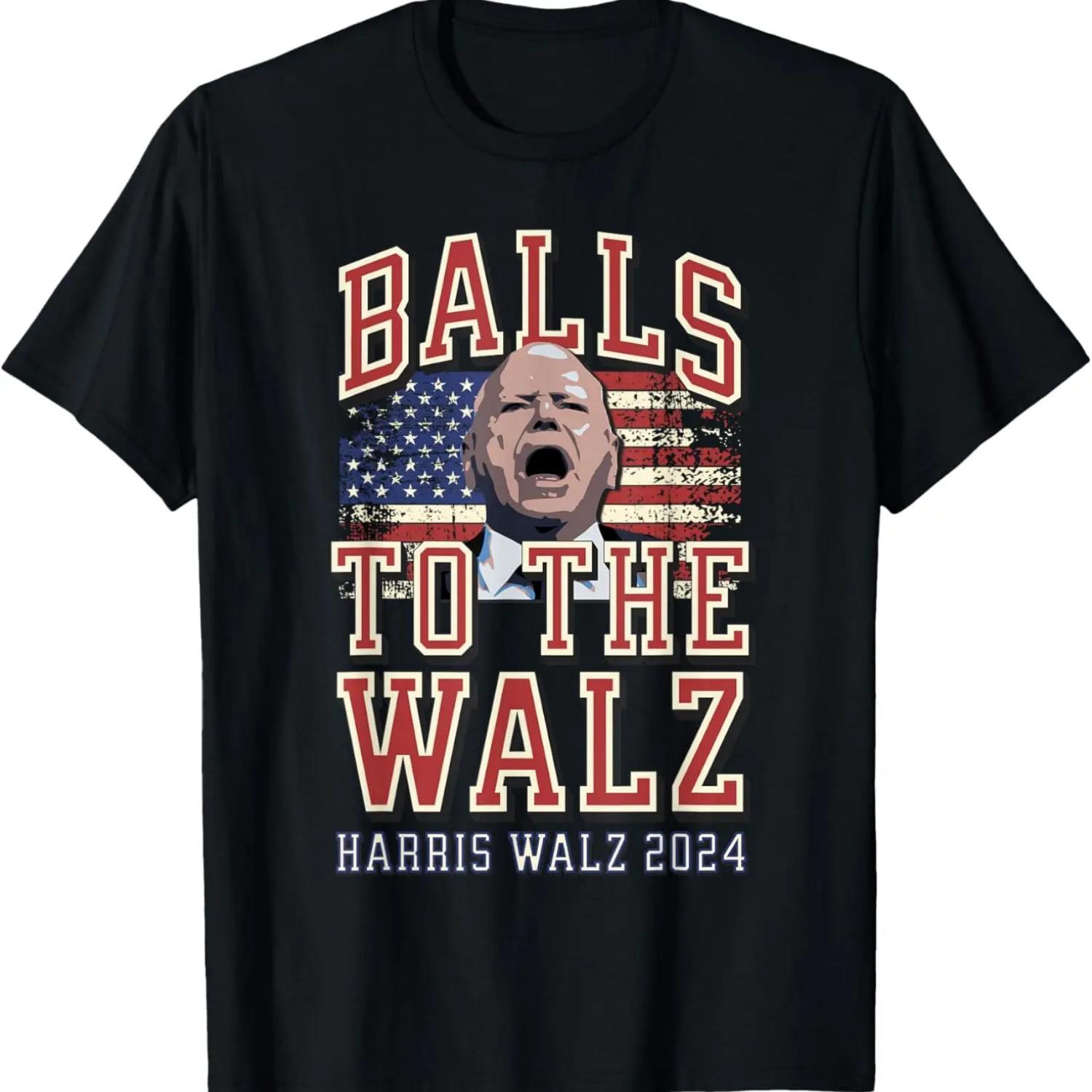 

Balls To The Walz, Tim Walz For VP, Walz and Harris, Vote 47 T-Shirt XXXXXL чёрный