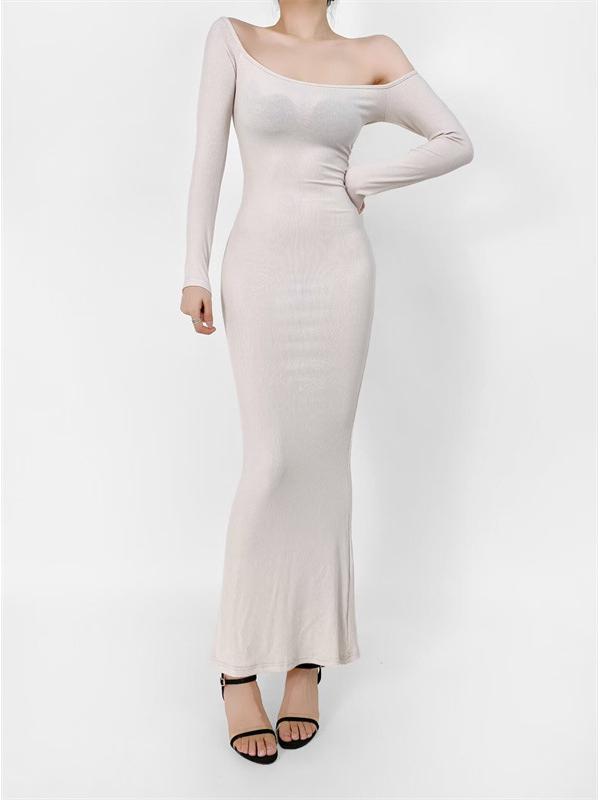 Women's One-Shoulder Off-the-Shoulder Fishtail Long Dress