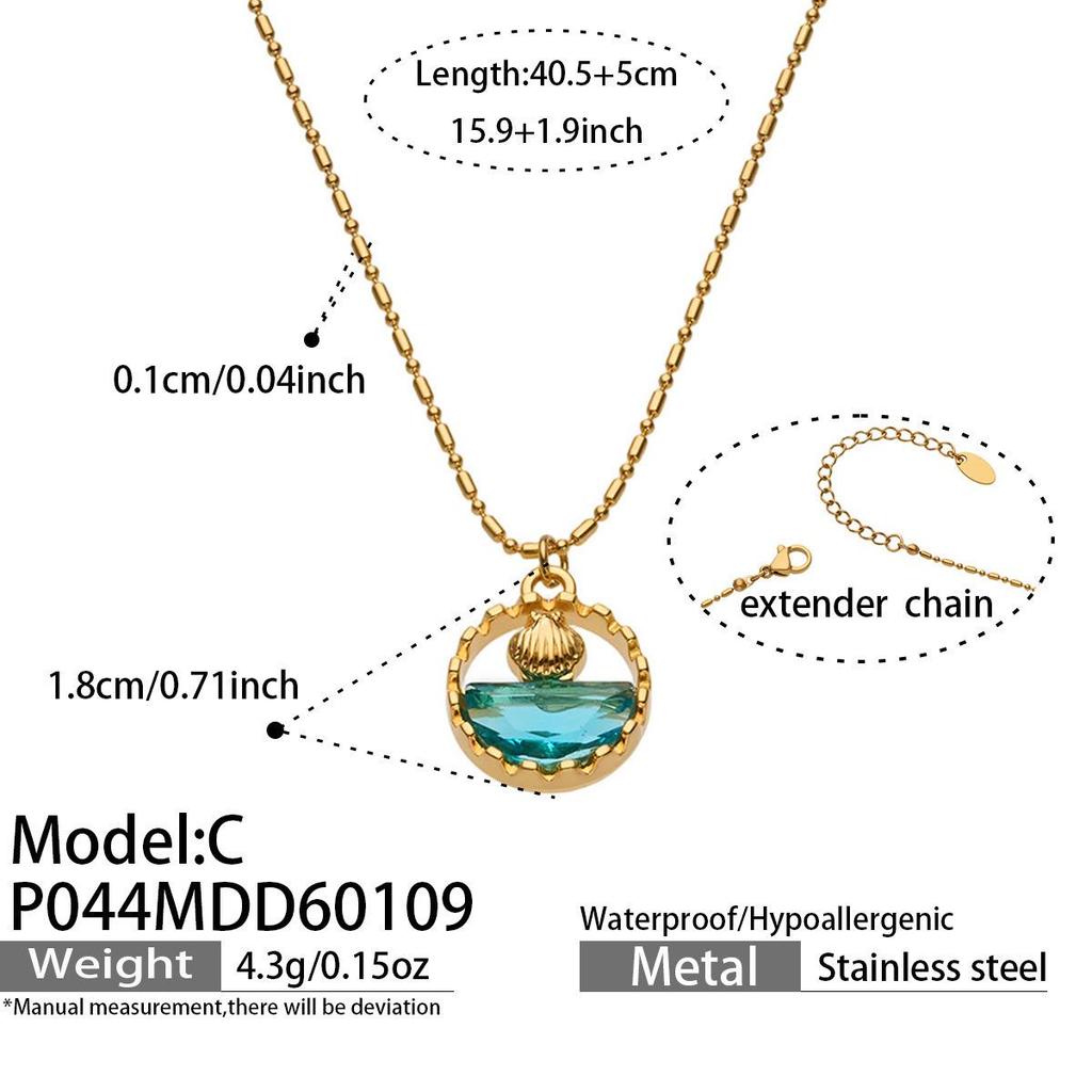 Ocean Series: 18K Gold-Plated Whale & Starfish Pendant Necklace.