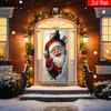 Santa Claus Door Decoration Polyester New Year Door Banner Christmas Wall Banner Lightweight 2d Flat Holiday Banner For Entryway