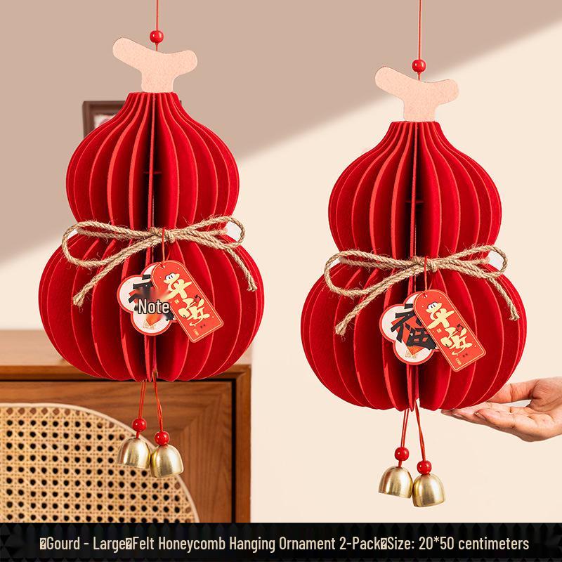 2026 Year of the Horse New Year Pendant Gourd Lantern Ornament for Festive Atmosphere