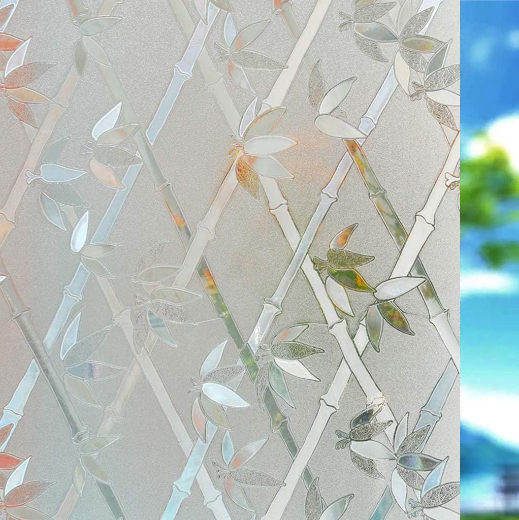 Wide 75/90 Cm Rainbow Privacy Window Film, Static Cling Insulation Window Tint, Non Adhesive Decorative Window Glass Sticker