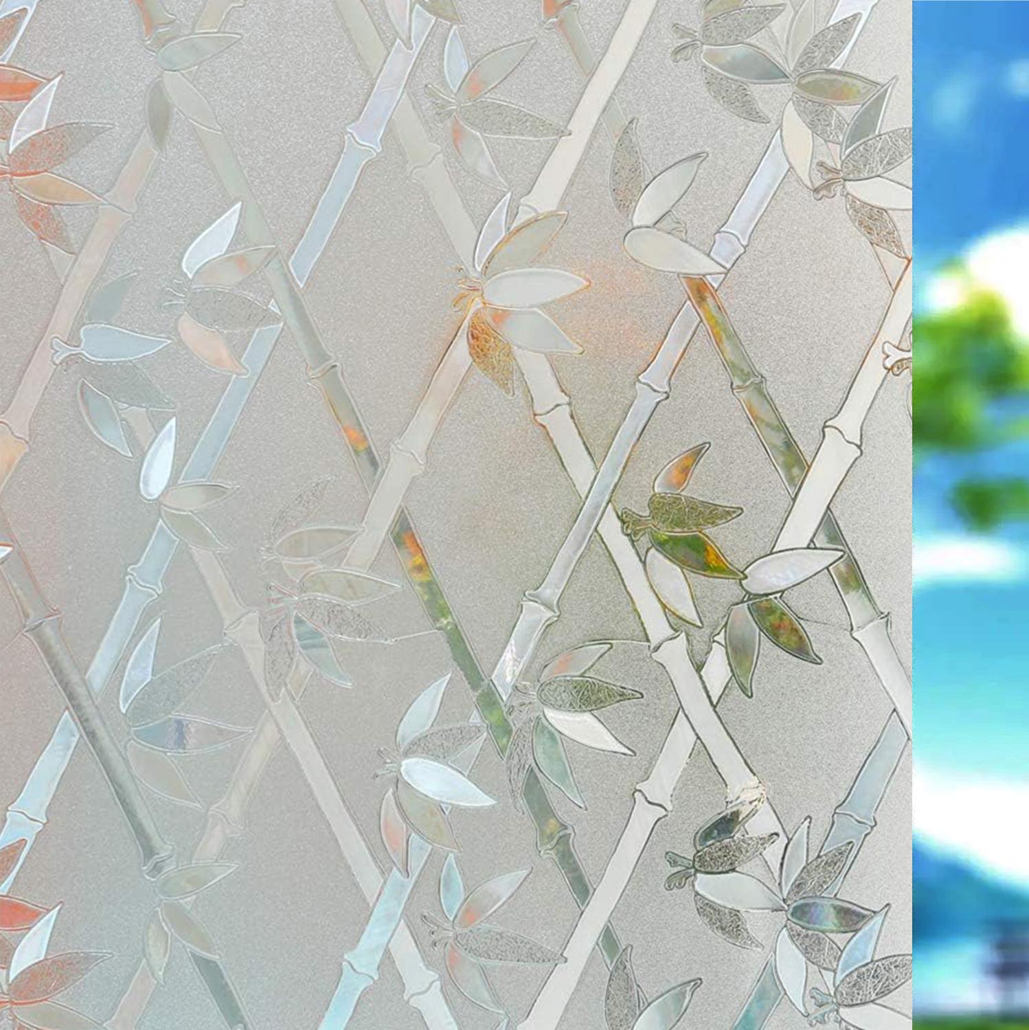 

Пленка для окон Rainbow Privacy шириной 75/90 см, антистатическая изоляционная тонировка для окон, неклеящаяся декоративная наклейка на оконное стекло 30x100 cm золотой