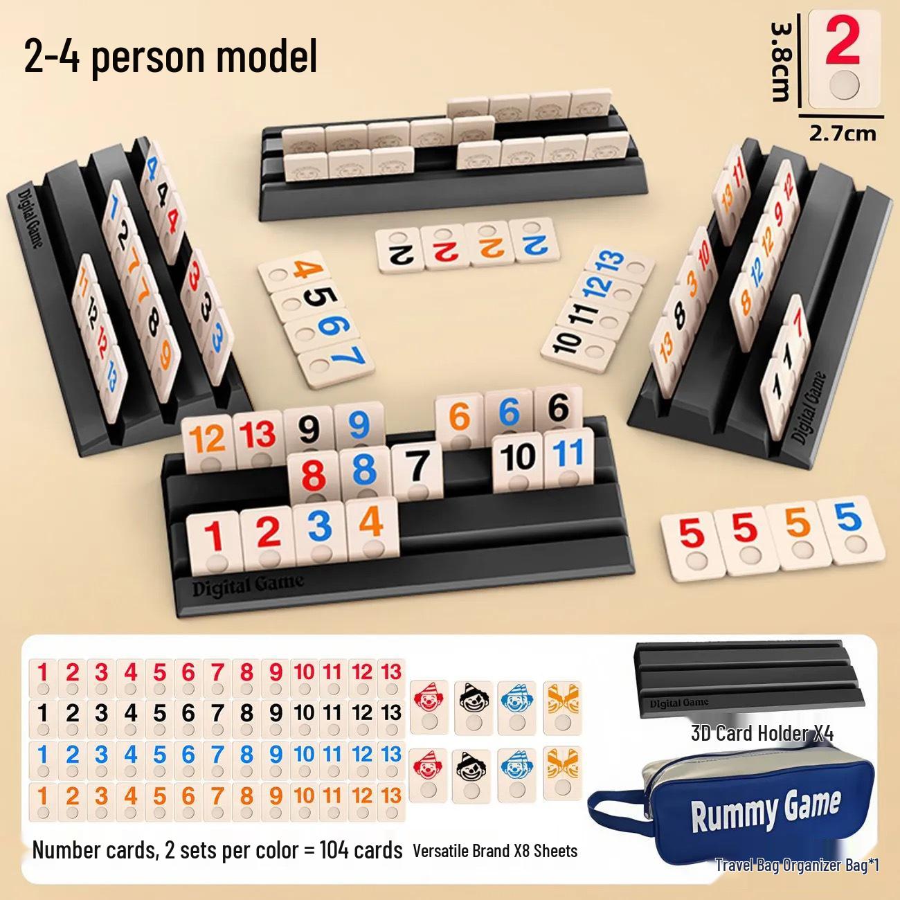 Israel Mahjong Tiles Family Number Game: Rummy & Matching Board for Gatherings