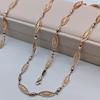Rose Gold Color Copper Chain Bracelet Necklace Petal Pattern Italian Craft Refined Comfortable To Wear Chain