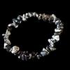 Elastic Bracelet with Snow Speckled Obsidian Chips Beads - 50mm