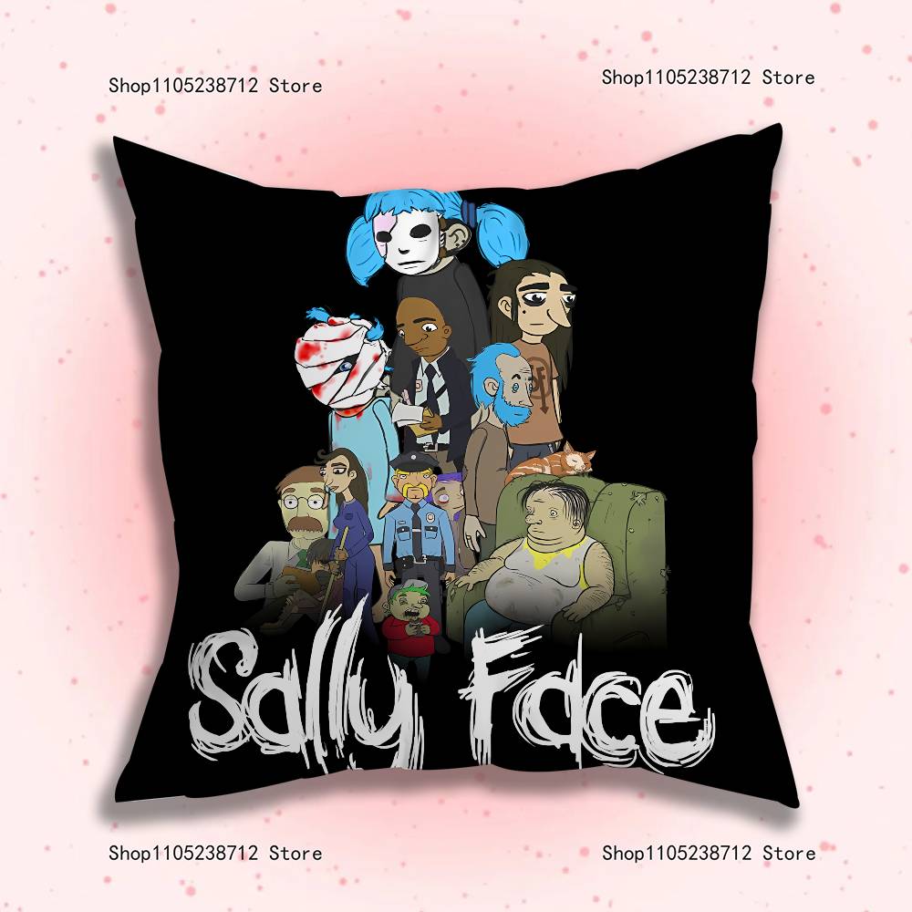S-Sally F-Face Pillow Case Plush Pillow Cases Home Decoration Pillow Cover for Sofa Bed Chair Living Room