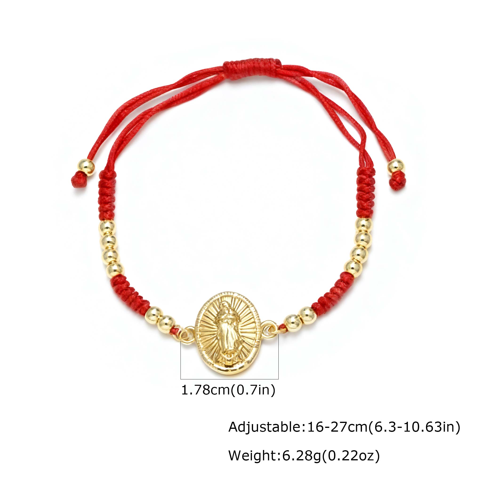 

Virgin Mary Bracelet for Women Red String Lucky Protection Religious Medal Jewelry