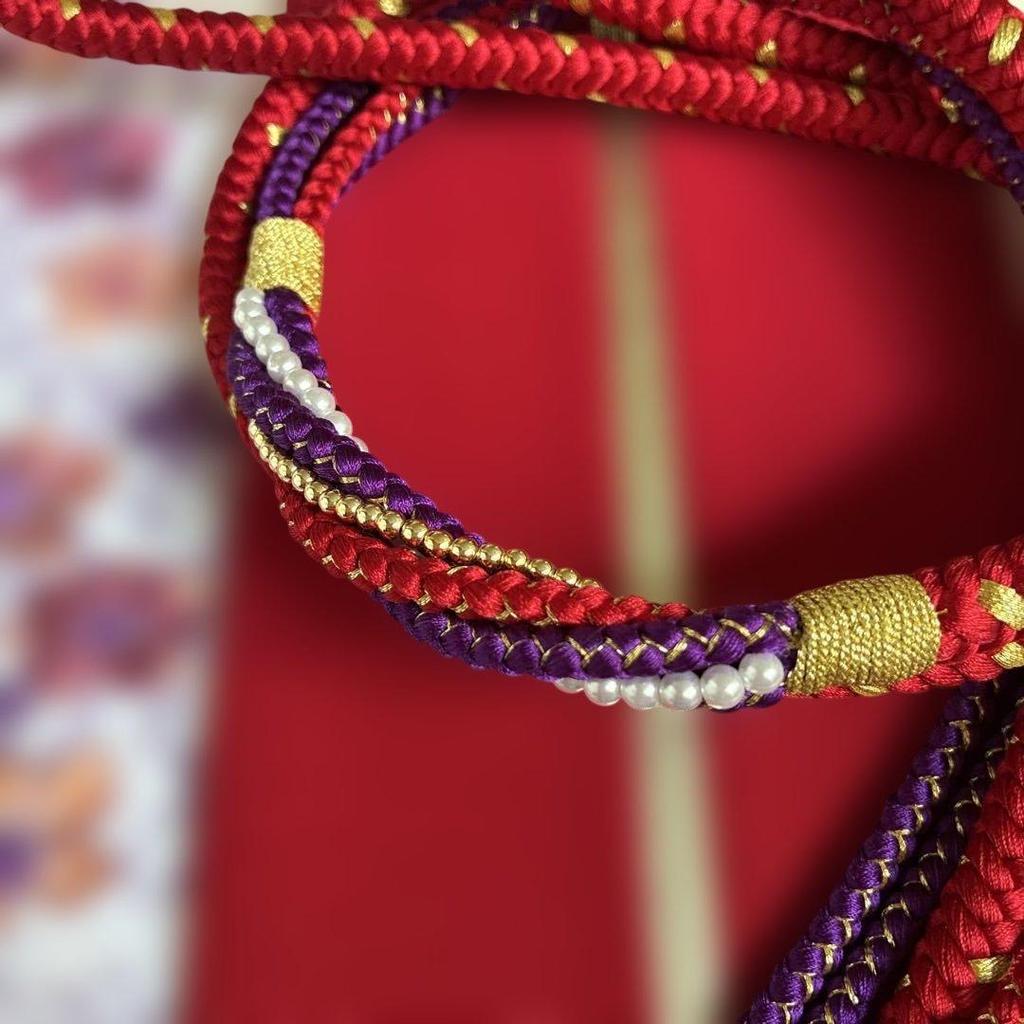 Used This Month's saleObi Tightening for Furisode, Obiage for Furisode, Layered Collar for Furisode, Embroidered Half Collar, Kimono Accessories for