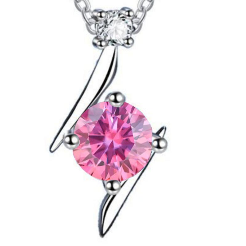 1CT S925 Sterling Silver Moissanite Necklace Lightning Star Pendant D VVS1 Ladies Exquisite Jewelry