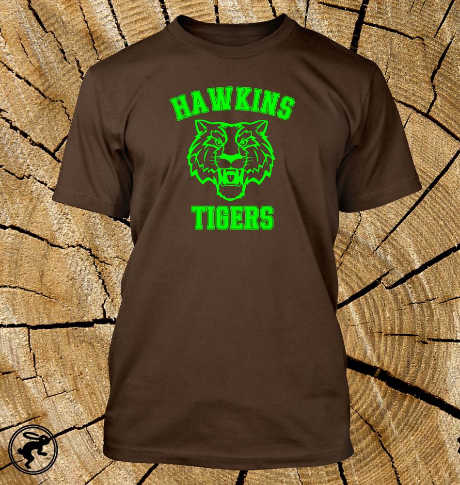 Stranger Things Hawkins Tigers T Shirt Tv Show Tee Available In 12 Shirt Colours