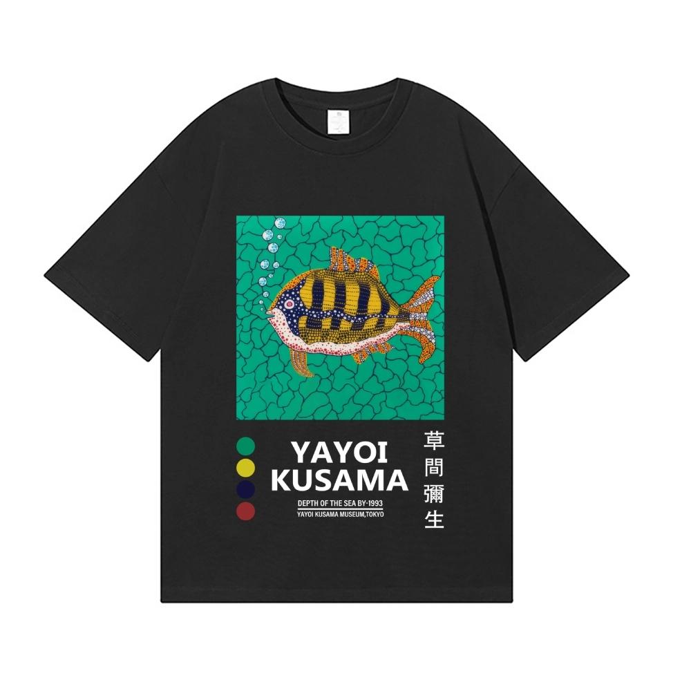 Yayoi Kusama T-shirt Japanese Artist Pop Art Polka Dot Pumpkin Infinity Mirrors Crewneck Casual Streetwear Y2k 2026 Summer Tees