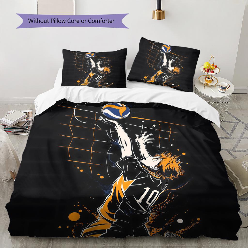 Haikyuu Pattern Bedding Quilt Set Home Decoration Gift (1 * Duvet Cover + 2 * Pillowcase Without Core)