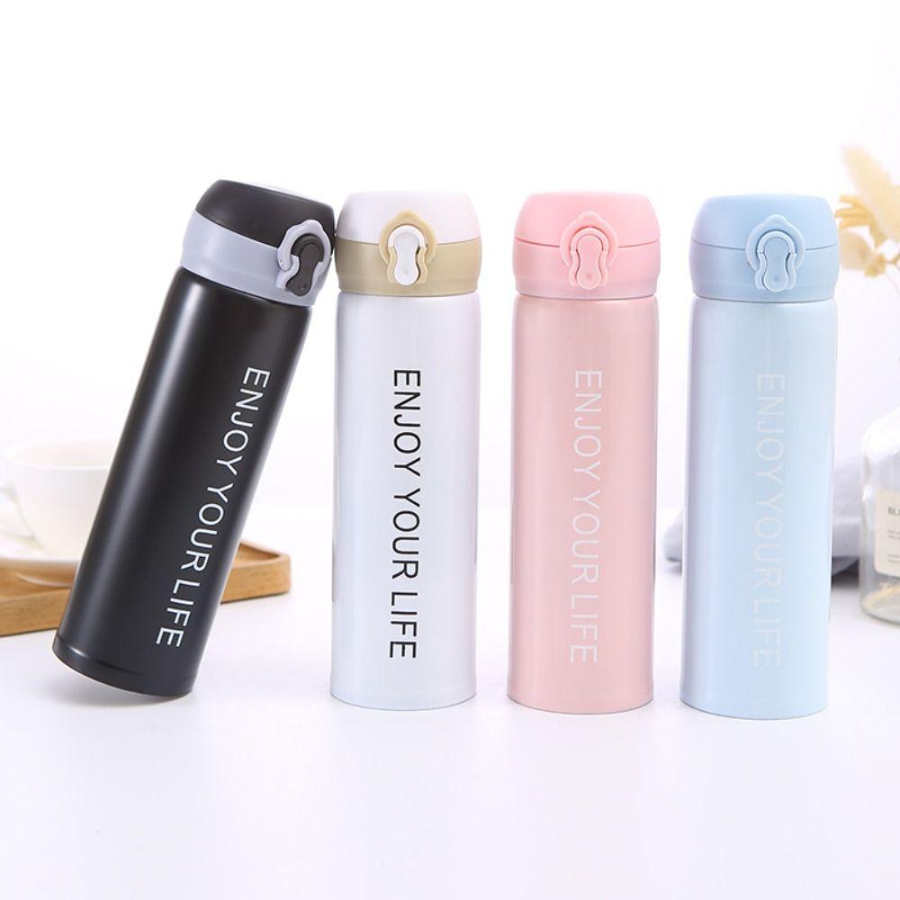 Izolovaná 350/500ML láhev na vodu s výklopným víčkem Nerezová vakuová termoska Šálek Děti Dívky Chlapec