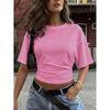 Womens Spring Tops Summer Shirts for Women Casual Short Sleeve Ruched Design Relaxed Fit Womens Summer T Shirts