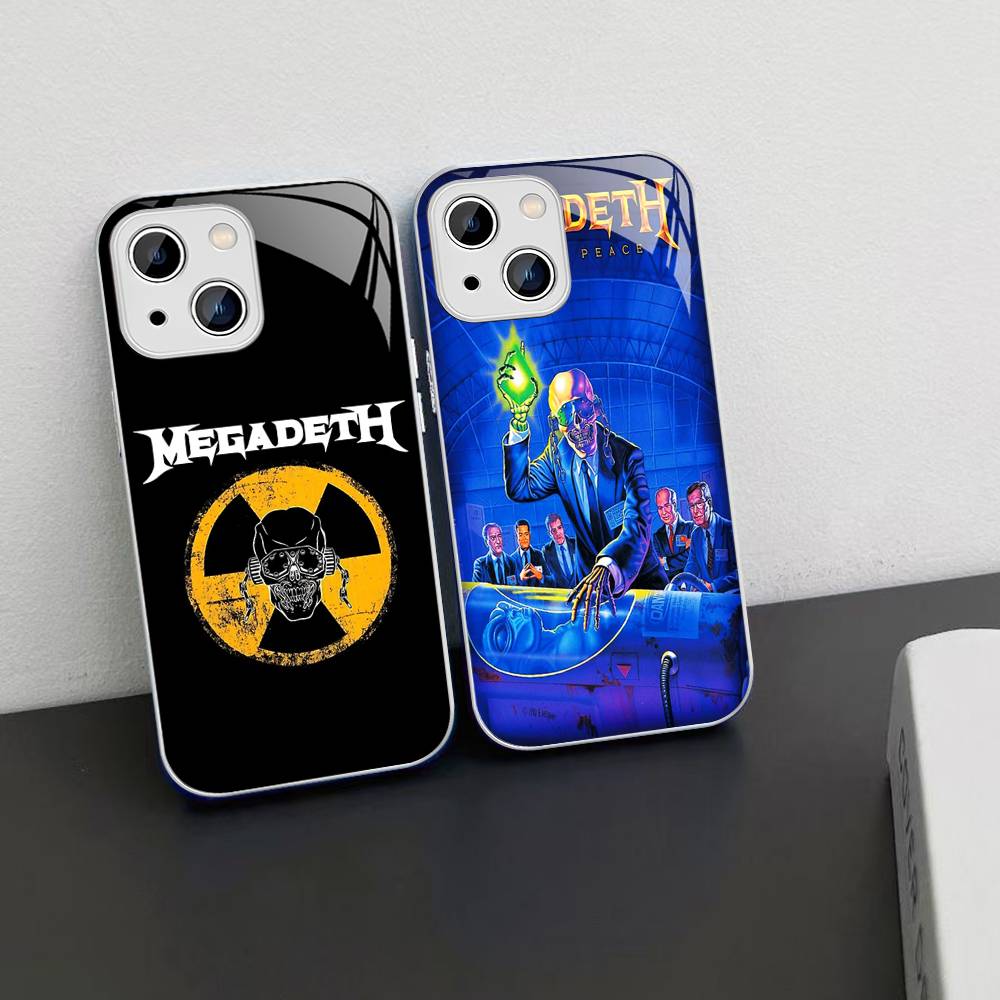 Music Band M-Megadeth Tempered Glass For Iphone 14 13 12 11 Pro Mini XS MAX 14Plus X XS XR Cover