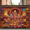 Mexican Day of The Dead Sugar Skull Theme Banner Decoration Background, Day of The Dead Party Decoration Photography Background