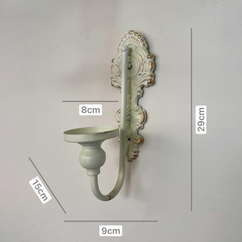 2 Pezzi Applique da Parete in Ferro Rustico Portacandele Vintage per Decorazione di Fattoria, Cabina, Portico, Soggiorno