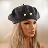 56cm Malířská čepice Lehký Perlový Baret Retro Kšiltovka Vintage Tenká Vintage Vlna Francouzská Dámská Podzimní