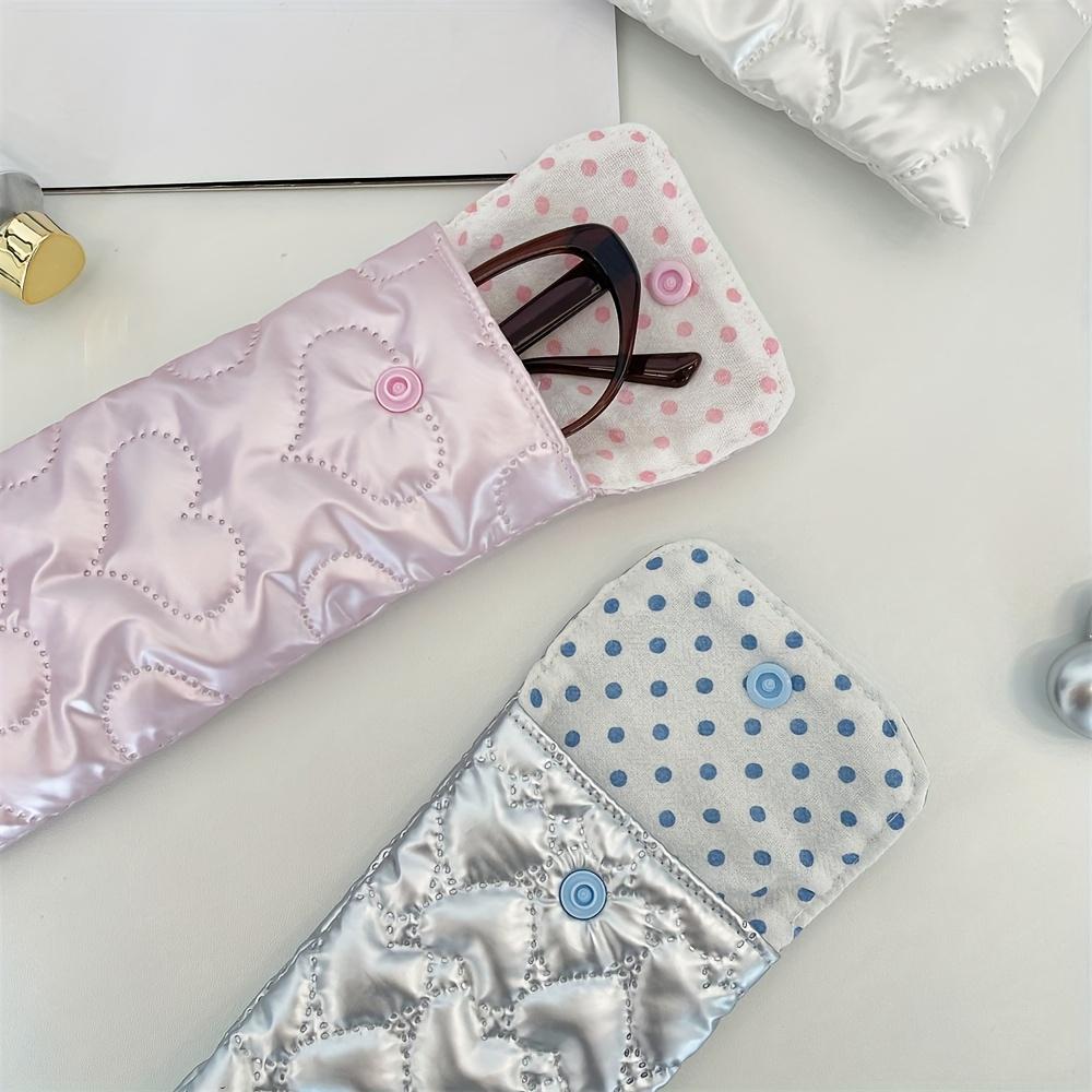 Bow shaped glasses storage bag, s' portable soft bag, Portable heart-shaped storage bag