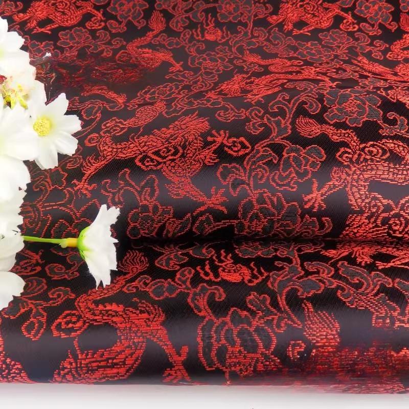 Wide 90cm Dragon Pattern Series of Brocade Fabric for Ancient Hanfu Cosplay Kimono Tang Suit Cheongsam and Silk Brocade Clothing