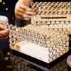 Artificial Crystal Tissue Box Paper Rack Office Table Decoration Facial Case Holder Removable Napkin Tray Storage