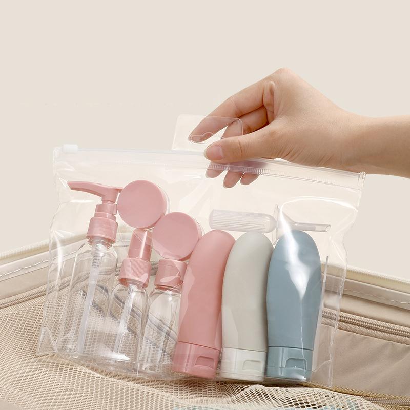 11pcs/set Portable Travel Packages Dispenser Bottle Set Perfume Cosmetic Lotion Storage Spray Cream Empty Hydration Sub-Bottling