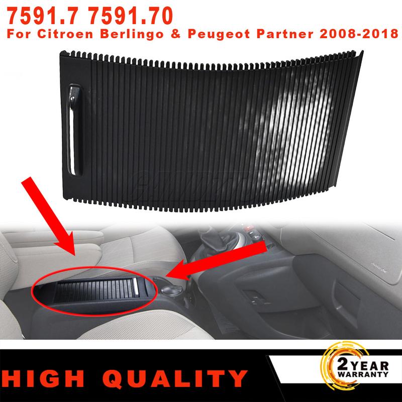 New Water Cup Holder Black Curtain 7591.7 7591.70 Car Center Console Armrest Storage Cover For Citroen Berlingo/Peugeot Partner