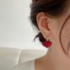 Red Heart Dropper Earrings For Women Versatile In All Seasons Suitable For Daily Wedding Occasions Style