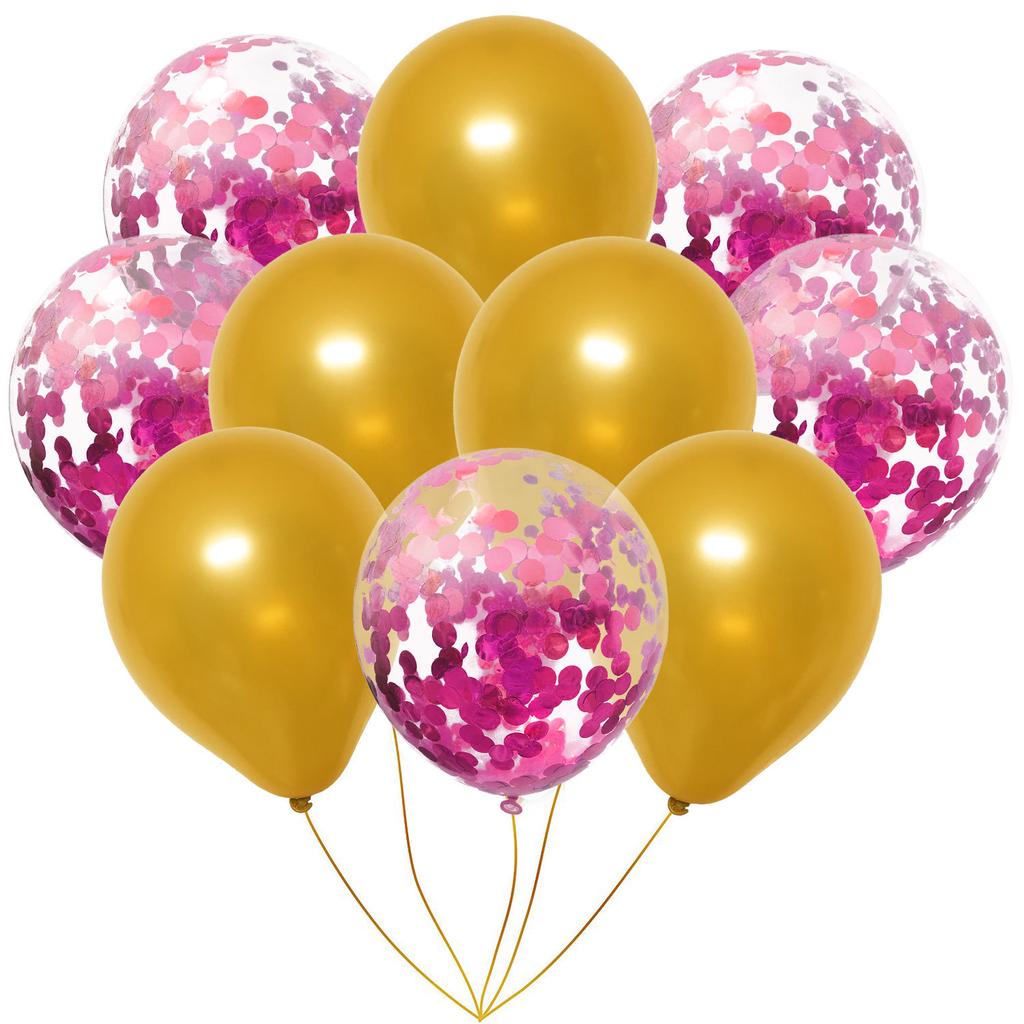 Buy 10pcs Mix Rose Gold Confetti Latex Balloons 12 Inch Party Balloons ...