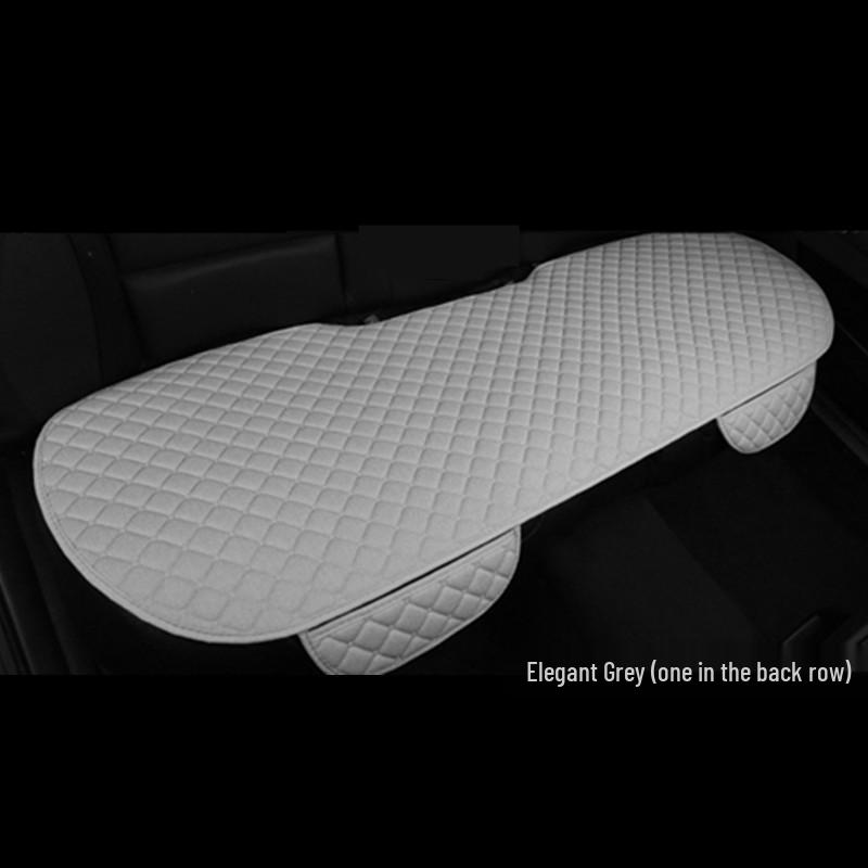 All-Season Breathable Linen Car Seat Cushion Set with Polka Dot Embroidery