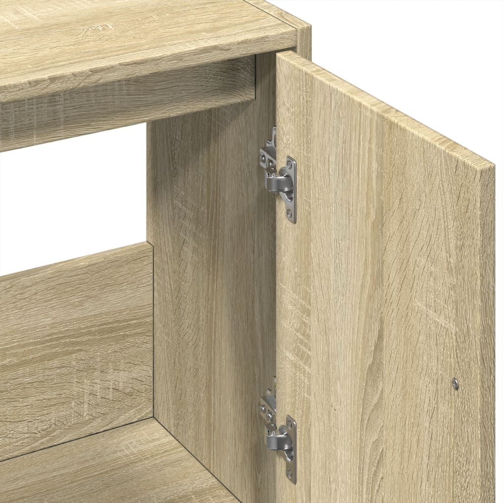 Bathroom Vanity Cabinet In Sonoma Oak 63 X 29 X 55 Cm Particleboard