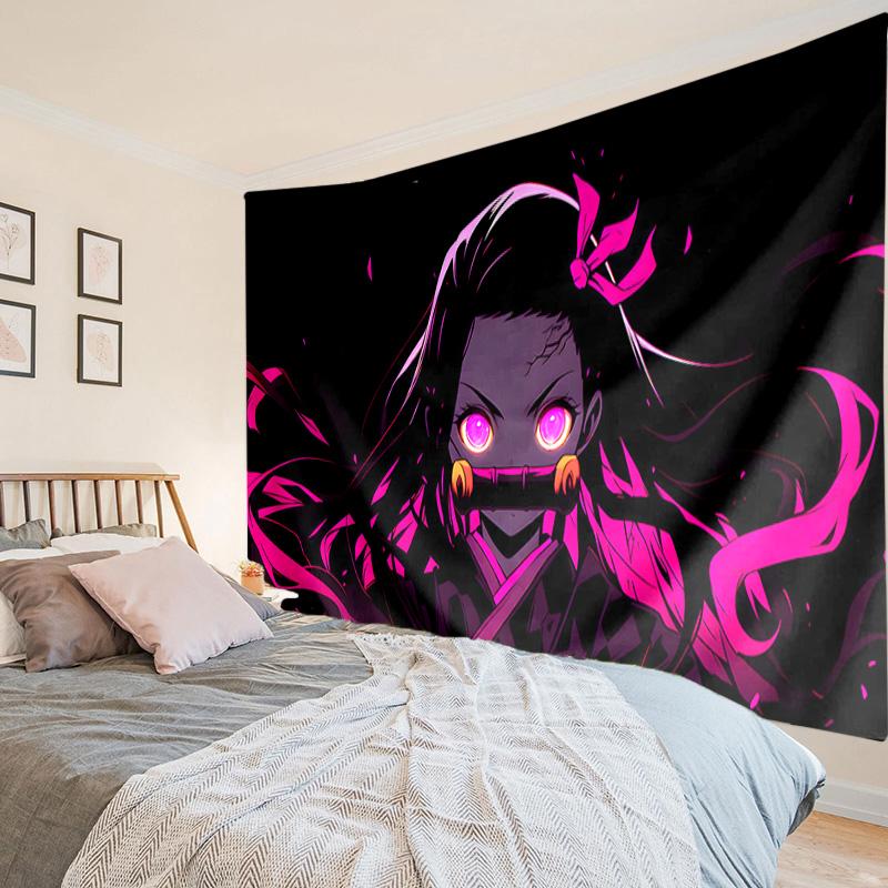 Demon Anime Group Tapestry, Unique Design Tapestry, Wall Decor for Bedroom,Livingroom, Playroom,Heartwarming Fan Holiday Gifts
