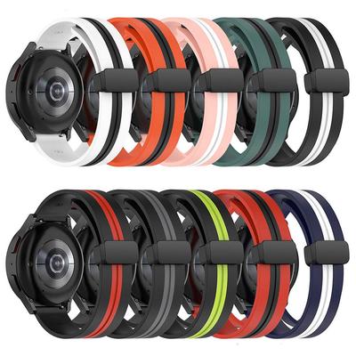 20mm 22mm Magnetic Buckle Band for Samsung Galaxy Watch 5/4 Active 2 Gear S3 Silicone Strap for Huami Amazfit Bip GTS GTR 4/3/2