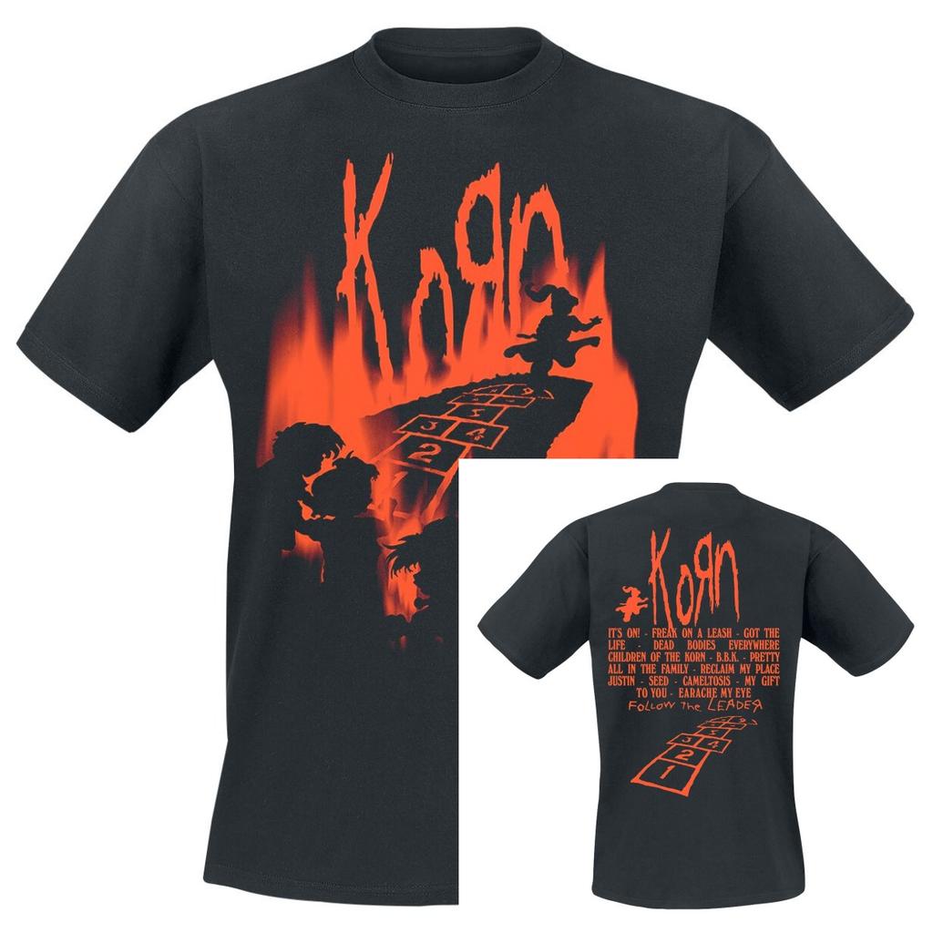 New Korn Graphic Cotton Band Shirt Unisex Summer Short Sleeve Fashion Brand Tee Luxury Casual Vintage