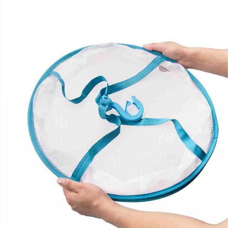 Single Layer Double Layer Windproof Drying Basket Foldable Large Capacity  Clothes Drying Net Dried Vegetables Net Bag