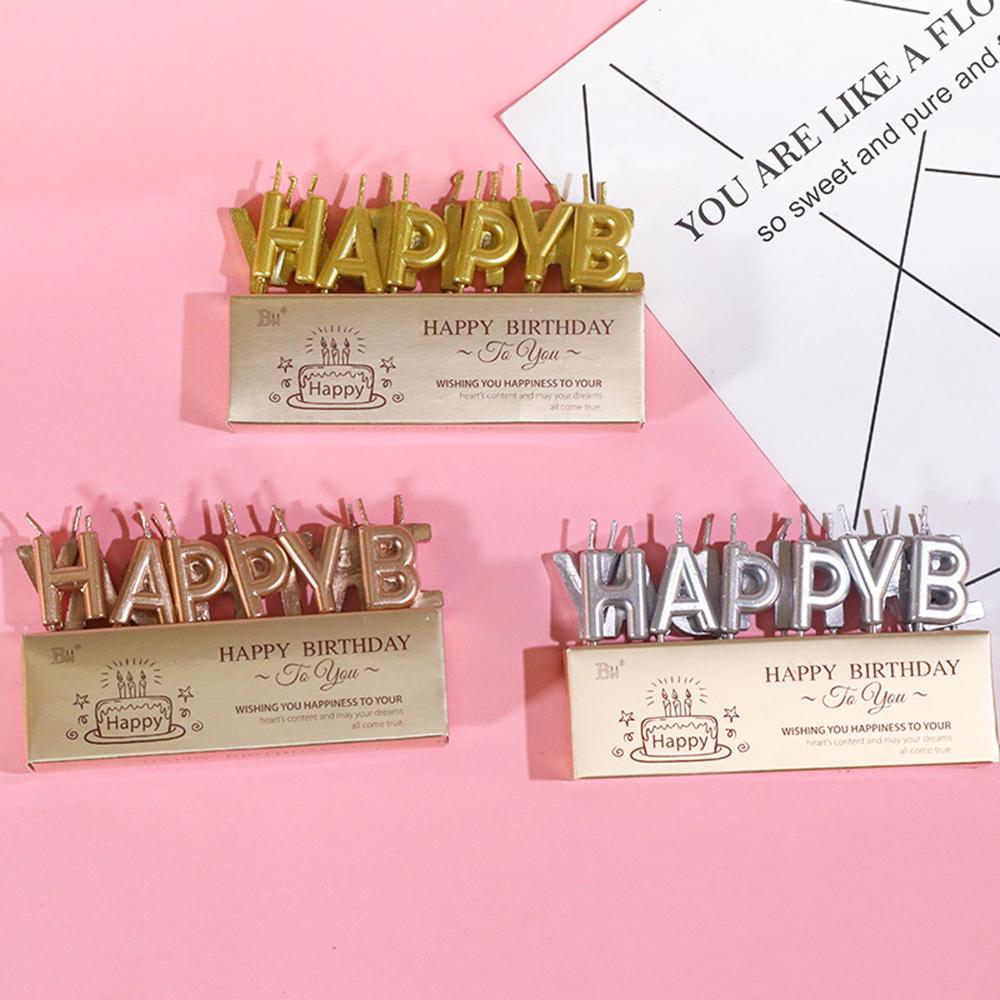Birthday Happy Candle Alphabet English Cake Decoration Happy Birthdany Gold Rich Party Baking Supplies Birthday Candles New 2025