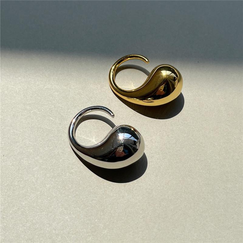 New Fashion Designer Gold copper Colour Water Drop Ring Woman Europe America Luxury Jewelry Trendy