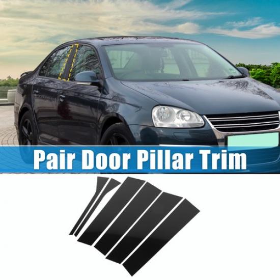 6Pcs Windshield B Pillar Trim Exterior Garnish for VW Jetta 2006-2010 Black